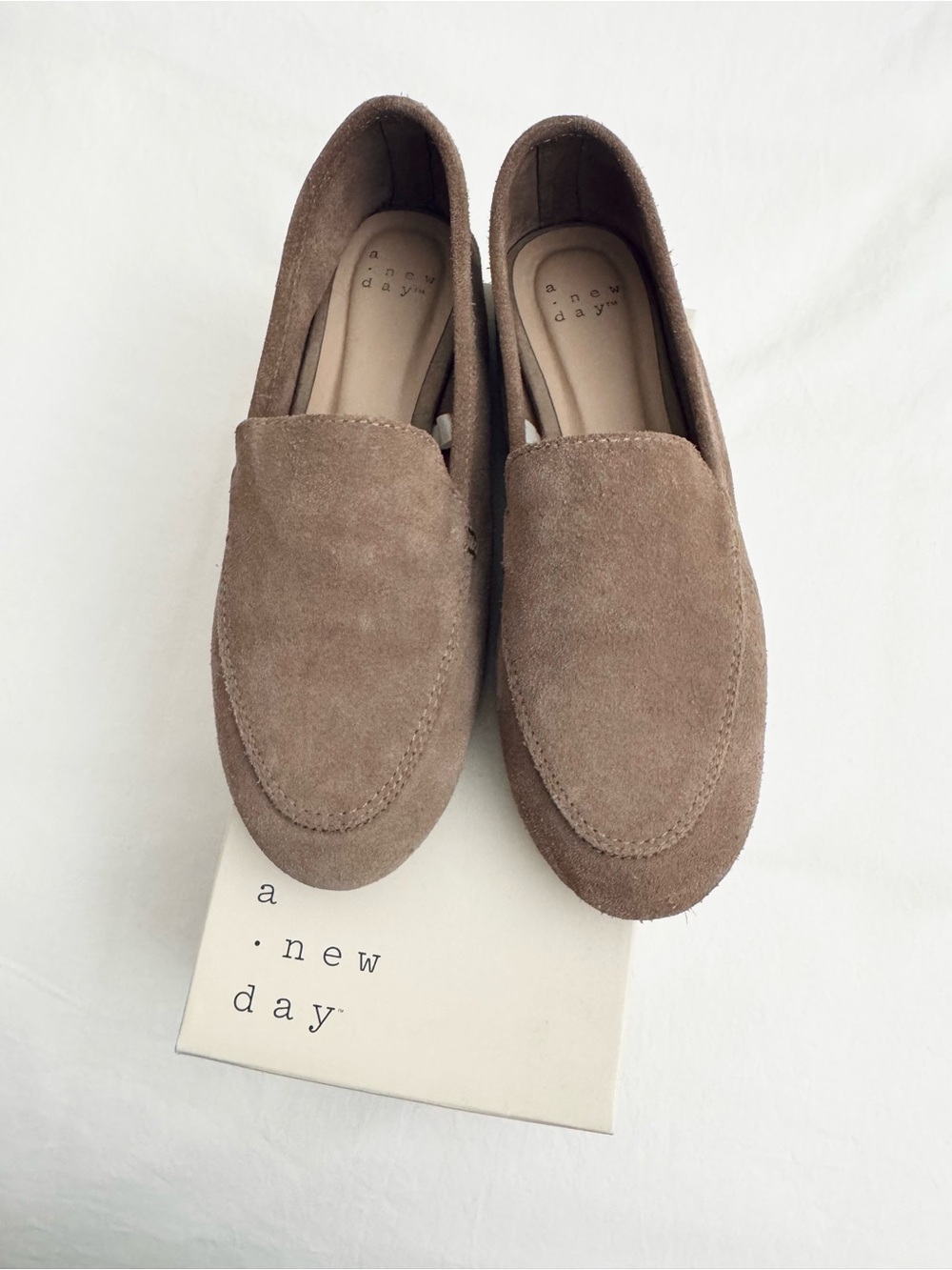 A New Day Women’s Suede Slip-On Loafers in Taupe